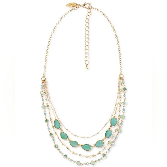Style & Co Gold-Tone Green Stone & Bead Layered Strand Necklace17" + 3" extend - Picture 4 of 4